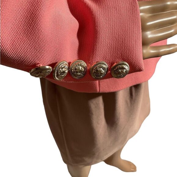 Pineapple Women’s Double Breasted pink Blazer With Gold Buttons Jacket Size M - Picture 6 of 14